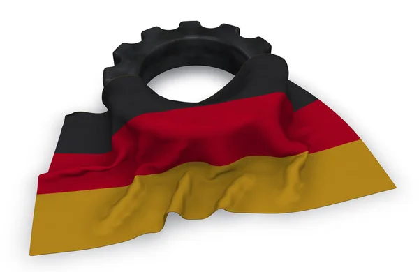 Шестерня и флаг Германии - 3d рендеринг — стоковое фото