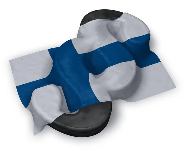 Paragraf sembolü ve Finlandiya bayrağı - 3d render — Stok fotoğraf