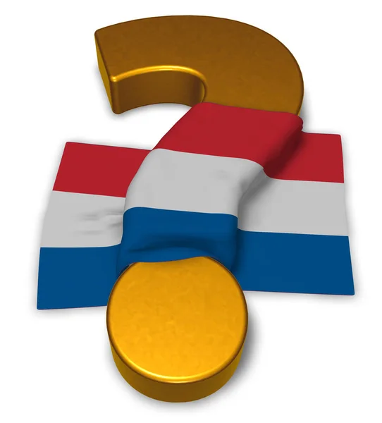 Tanda tanya dan bendera dari netherlands - ilustrasi 3d — Stok Foto