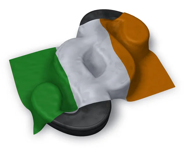 Alineasymbool en Ierse vlag - 3d illustratie — Stockfoto
