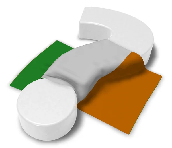Point d'interrogation et drapeau de l'Irlande - illustration 3D — Photo