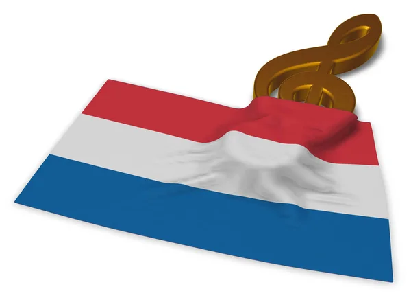 Clef dan dutch flag - render 3d — Stok Foto