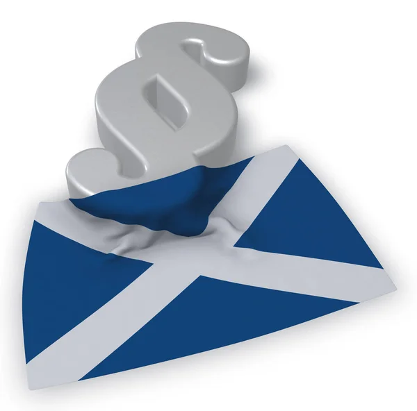 Paragraph symbol and flag of scotland - 3d rendering — Stock Photo, Image