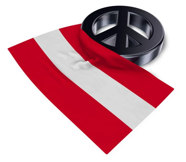 Símbolo de paz y bandera de austria - 3d rendering —  Fotos de Stock