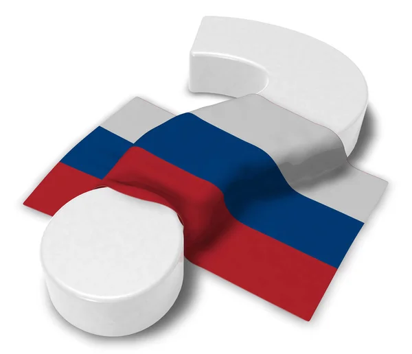 Vraagteken en vlag van Rusland - 3d illustratie — Stockfoto