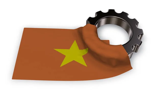 Rueda de engranaje y bandera de vietnam - 3d rendering — Foto de Stock