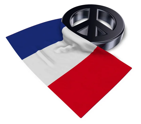 Símbolo de la paz y la bandera de Francia - 3d representación — Foto de Stock