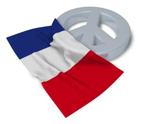 Símbolo de la paz y la bandera de Francia - 3d representación — Foto de Stock