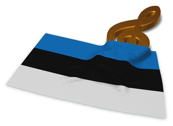 Символ ключа и эстонский флаг - 3D рендеринг — стоковое фото