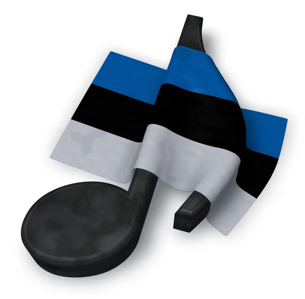 Símbolo de nota musical y bandera estonia - 3d renderizado —  Fotos de Stock