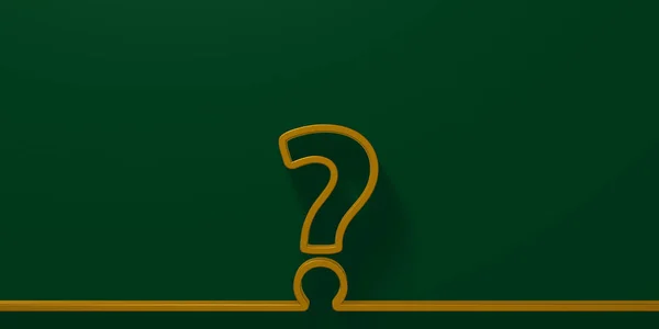 Question mark on green background - 3d rendering — Stock Photo, Image