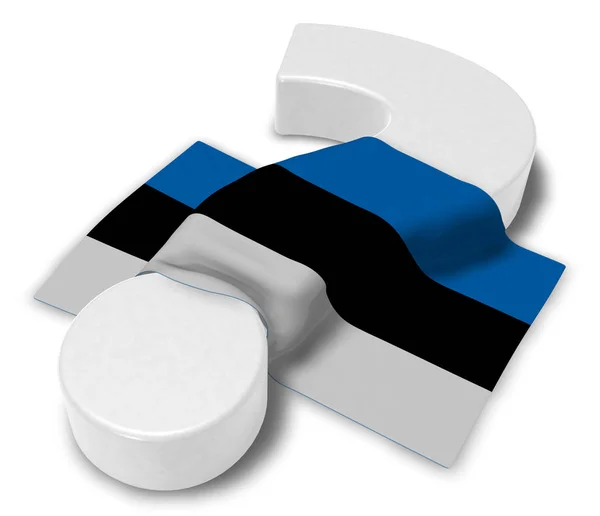 Kérdőjel és Észtország - 3d illusztráció zászlaja — Stock Fotó
