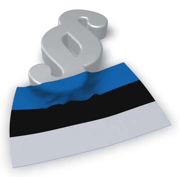 Σύμβολο παραγράφου και σημαία της Εσθονίας - 3d rendering Royalty Free Εικόνες Αρχείου