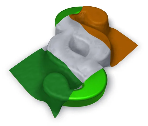 Símbolo de parágrafo e bandeira irlandesa - ilustração 3d — Fotografia de Stock
