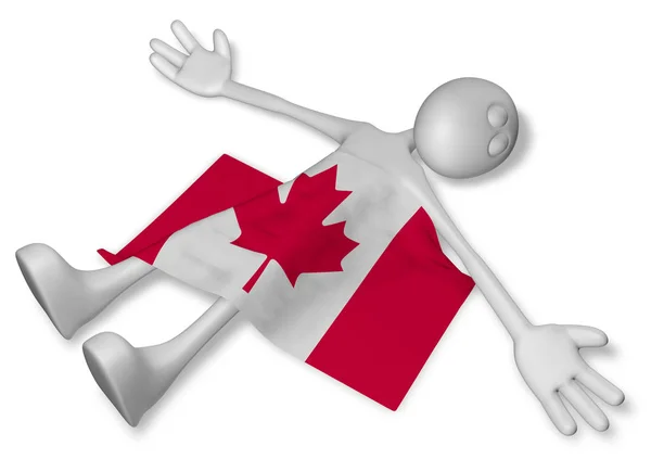 死了卡通的家伙和国旗的加拿大-3d 渲染 — 图库照片