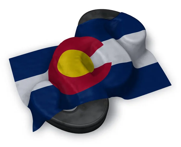 Colorado zászló és bekezdés szimbólum - a 3D-s illusztráció — Stock Fotó