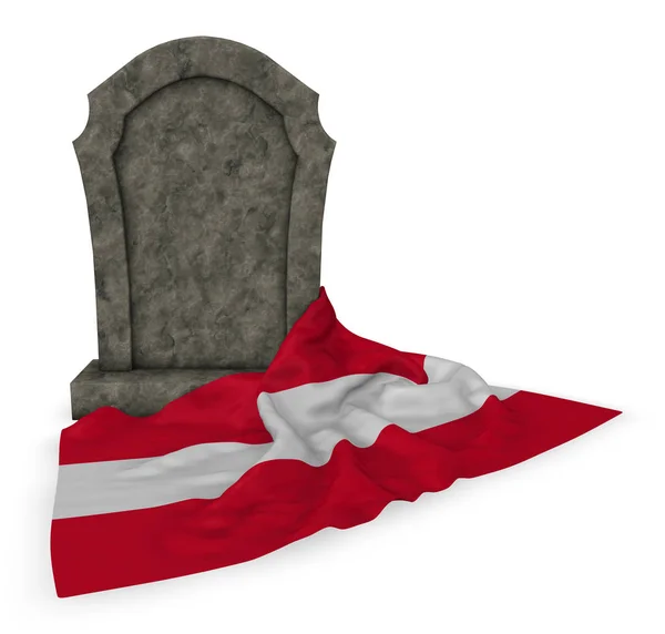墓石とオーストリアの旗、3 d レンダリング — ストック写真