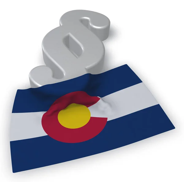 Colorado flagga och punkt symbol - 3d illustration — Stockfoto