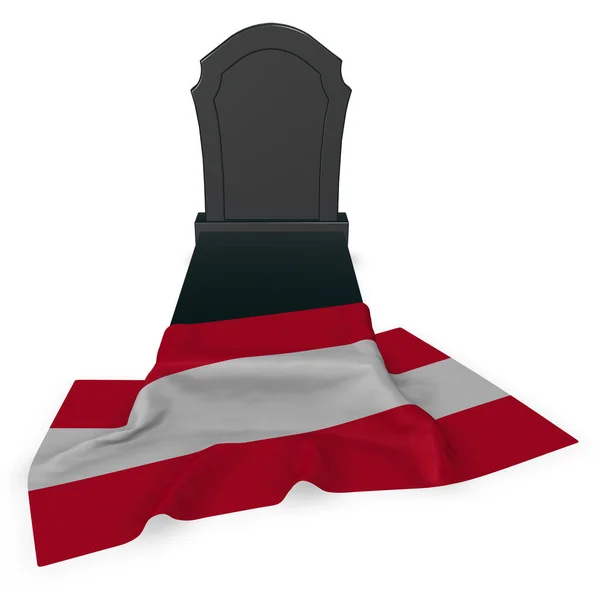 Gravestone and flag of austria - 3d rendering — Stock Photo, Image