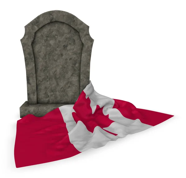 Lápida y bandera de Canadá - 3d renderizado Fotos De Stock Sin Royalties Gratis