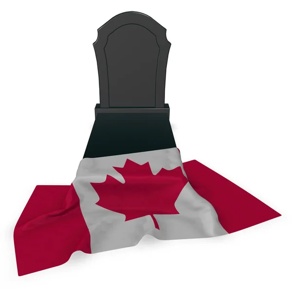 Nagrobek i flaga Kanady - 3d renderowania — Zdjęcie stockowe