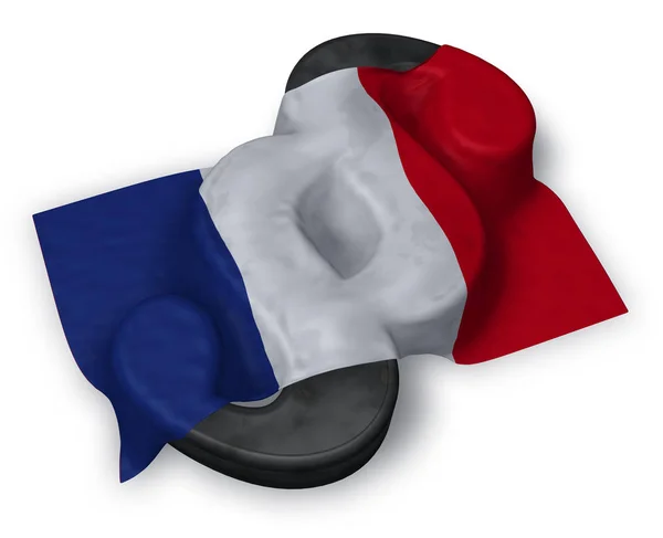 Paragraf sembolü ve Fransa bayrağı - 3d render — Stok fotoğraf