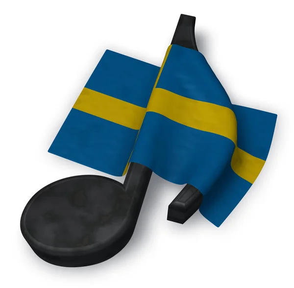 Hangjegy, és Svédország lobogója - 3d renderelés — Stock Fotó