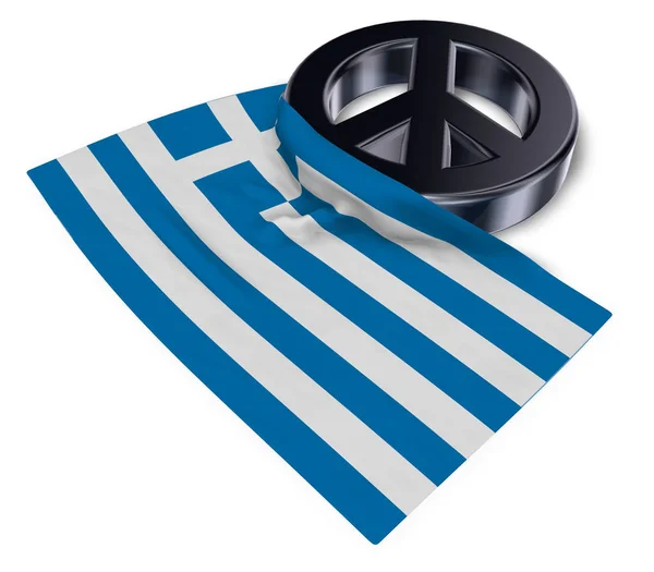 Peace symbol and flag of greece - 3d rendering — Stock Photo, Image