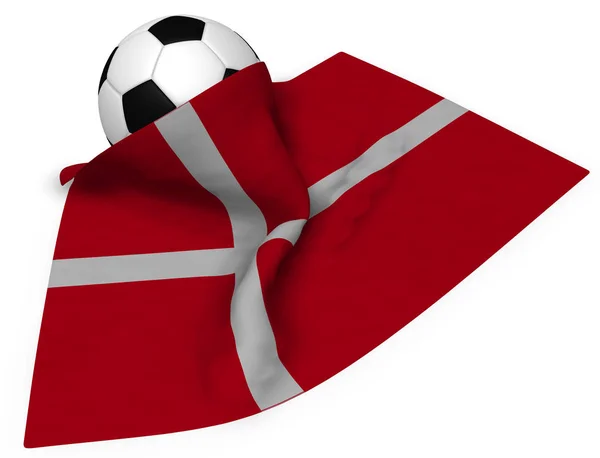 Soccerball e bandeira de denmark - renderização 3d — Fotografia de Stock