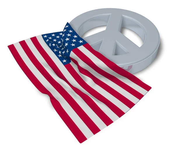 Peace symbol and flag of the usa - 3d rendering — Stock Photo, Image