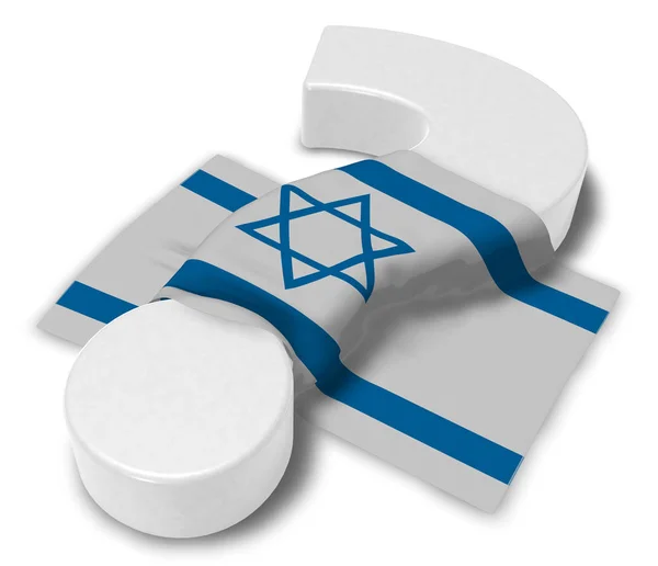 Signo de interrogación y bandera de Israel - ilustración 3d Fotos De Stock