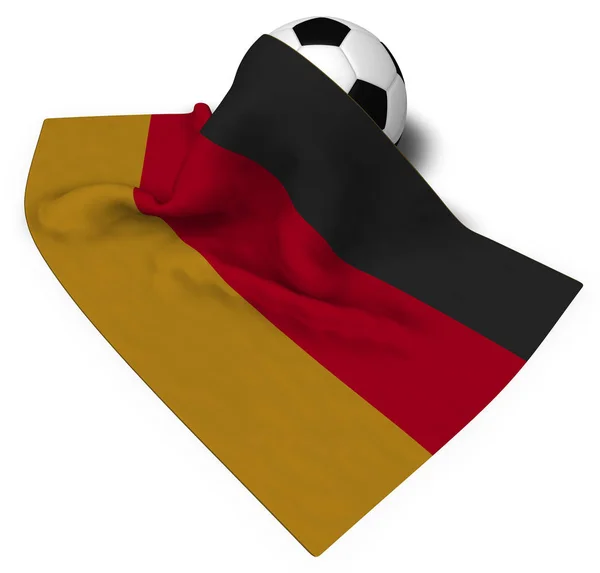 Fußball und Fahne von Deutschland - 3D-Darstellung — Stockfoto