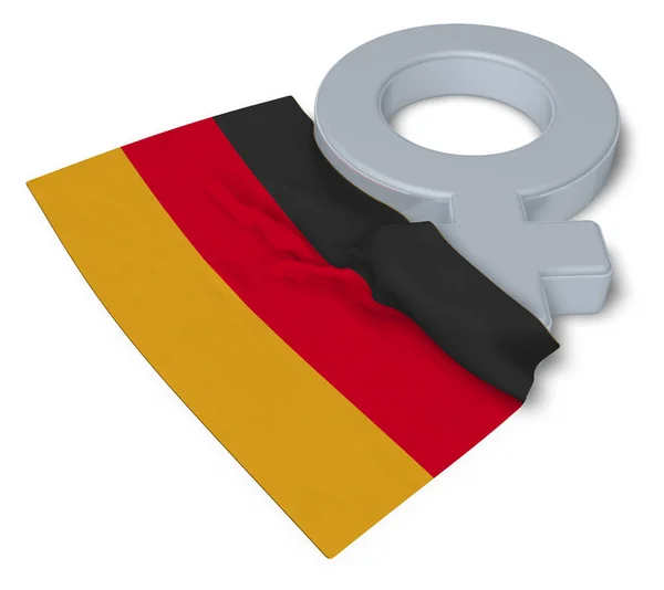 Simbolo femminile e bandiera della Germania - rendering 3d — Foto Stock