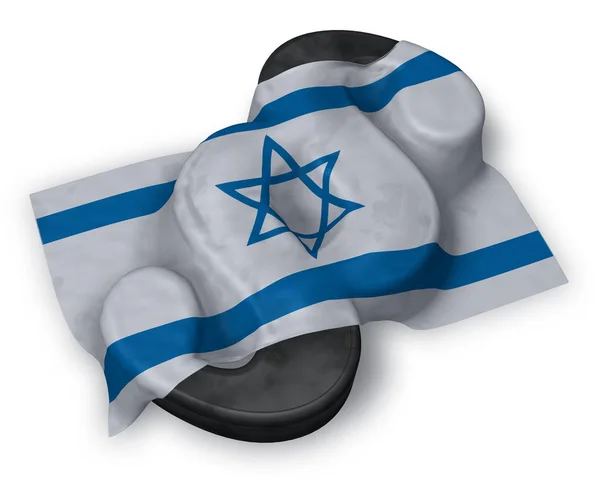 Paragraf sembolü ve İsrail bayrağı - 3d render — Stok fotoğraf