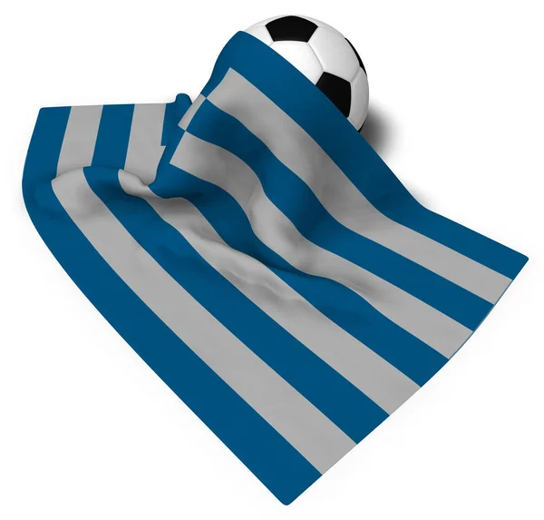 Bola de futebol e bandeira da grécia - 3d renderização — Fotografia de Stock
