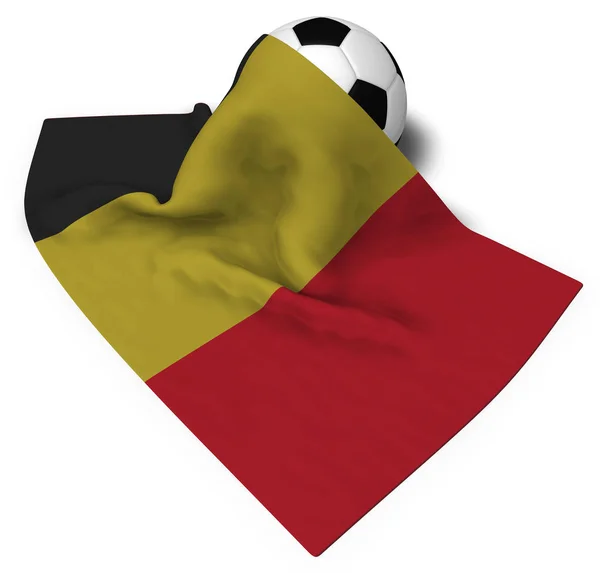 Футбольный мяч и флаг Бельгии - 3D рендеринг — стоковое фото