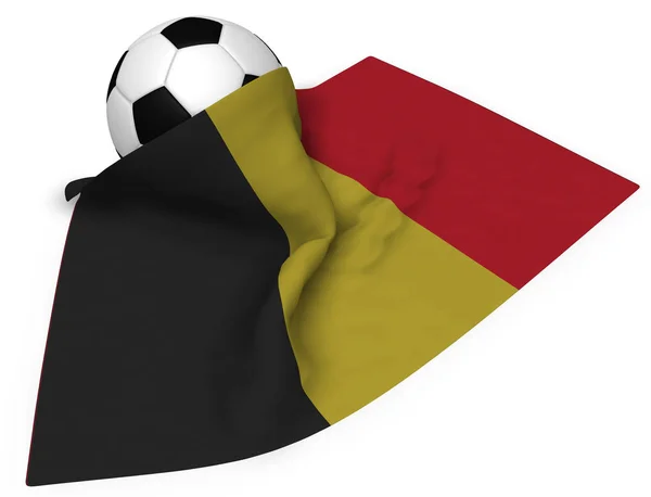 Pallone da calcio e bandiera del belgio - rendering 3d — Foto Stock