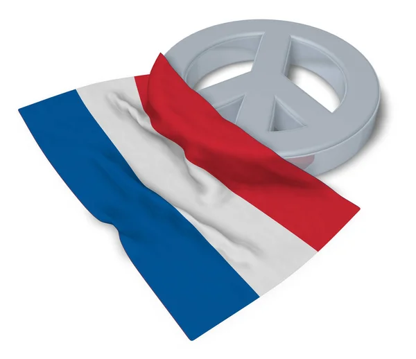 Symbool van de vrede en de vlag van Nederland - 3d rendering — Stockfoto
