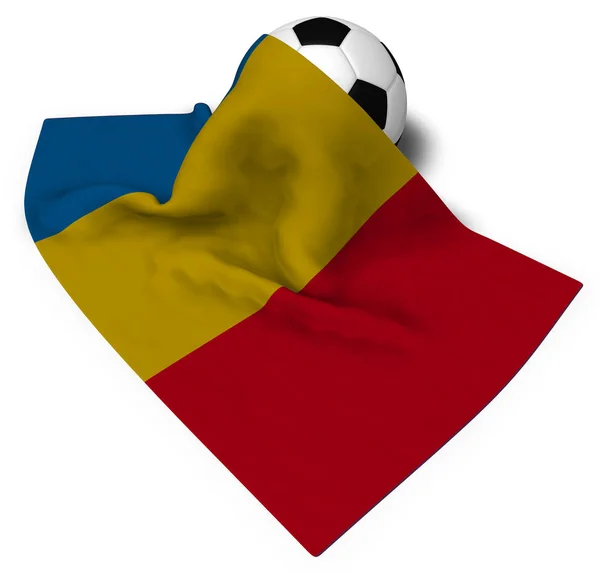 Футбольный мяч и флаг Румынии - 3D рендеринг — стоковое фото