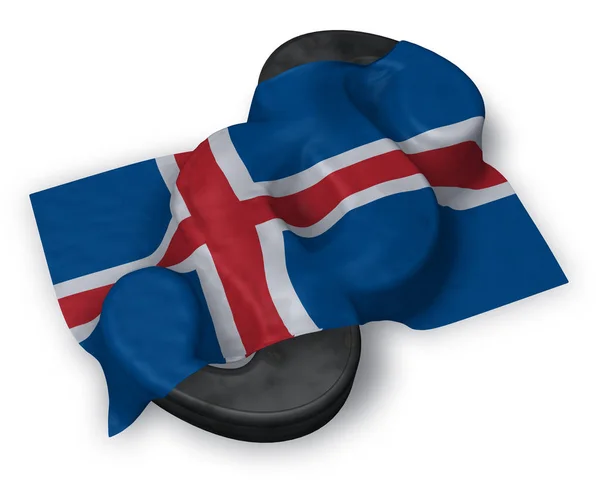Absatzsymbol und Flagge von Island - 3D-Rendering — Stockfoto