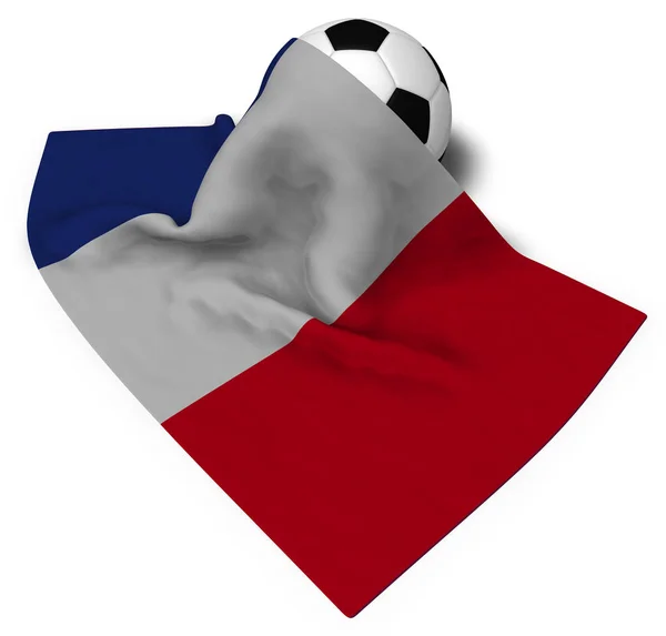 Футбольный мяч и флаг Франции - 3D рендеринг — стоковое фото