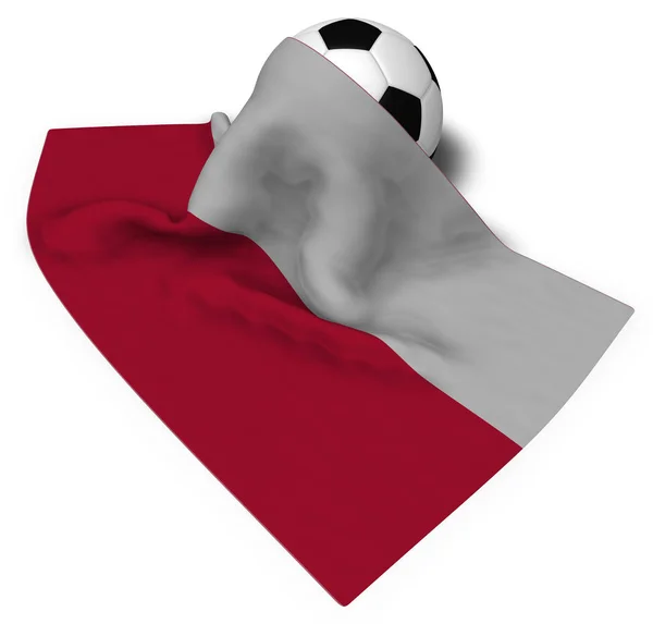 Футбольный мяч и флаг Польши - 3D рендеринг — стоковое фото