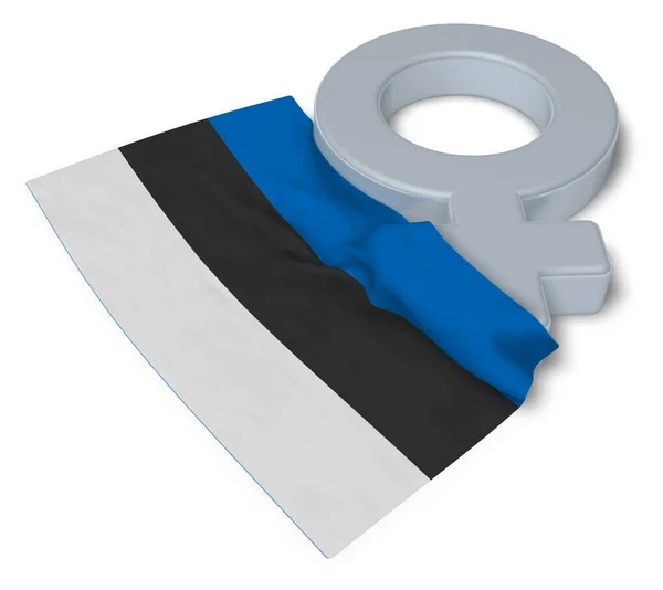 Символ женственности и флага Эстонии - 3d рендеринг — стоковое фото