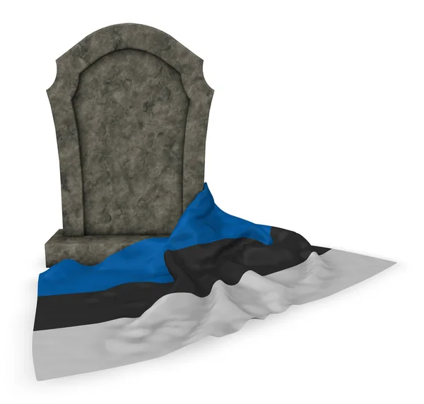 Надгробний камінь і прапор Естонії - 3d рендеринг — стокове фото