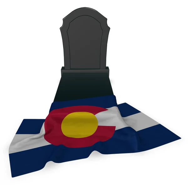 Gravestone e bandeira do colorado - renderização 3d — Fotografia de Stock