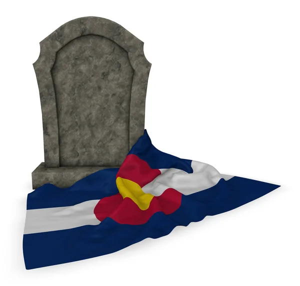 Gravestone e bandeira do colorado - renderização 3d — Fotografia de Stock