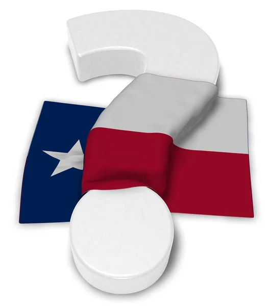 Question mark and flag of texas - 3d illustration — Stock Photo, Image