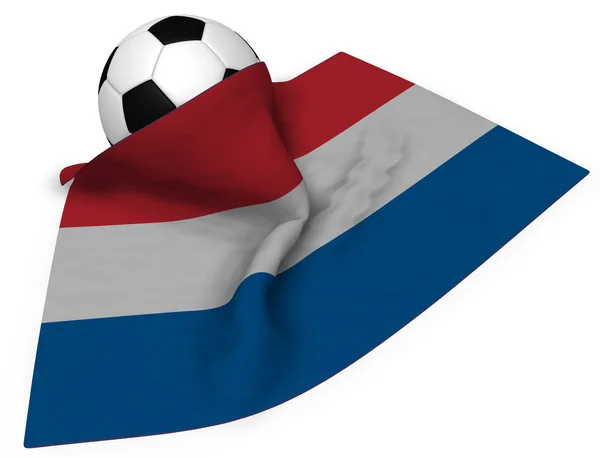 Pelota de fútbol y la bandera de los Países Bajos - 3d representación —  Fotos de Stock