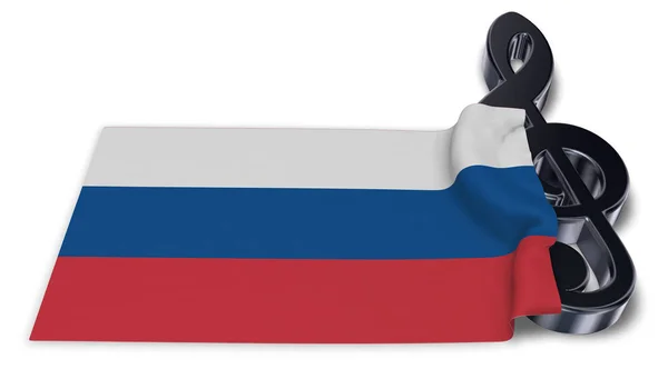 Clef en Russische vlag - 3d rendering — Stockfoto