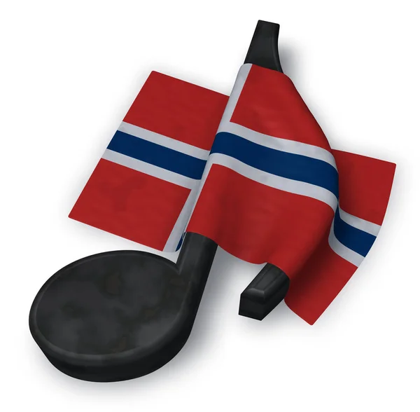 Music note symbol and flag of norway - 3d rendering — Stock Photo, Image